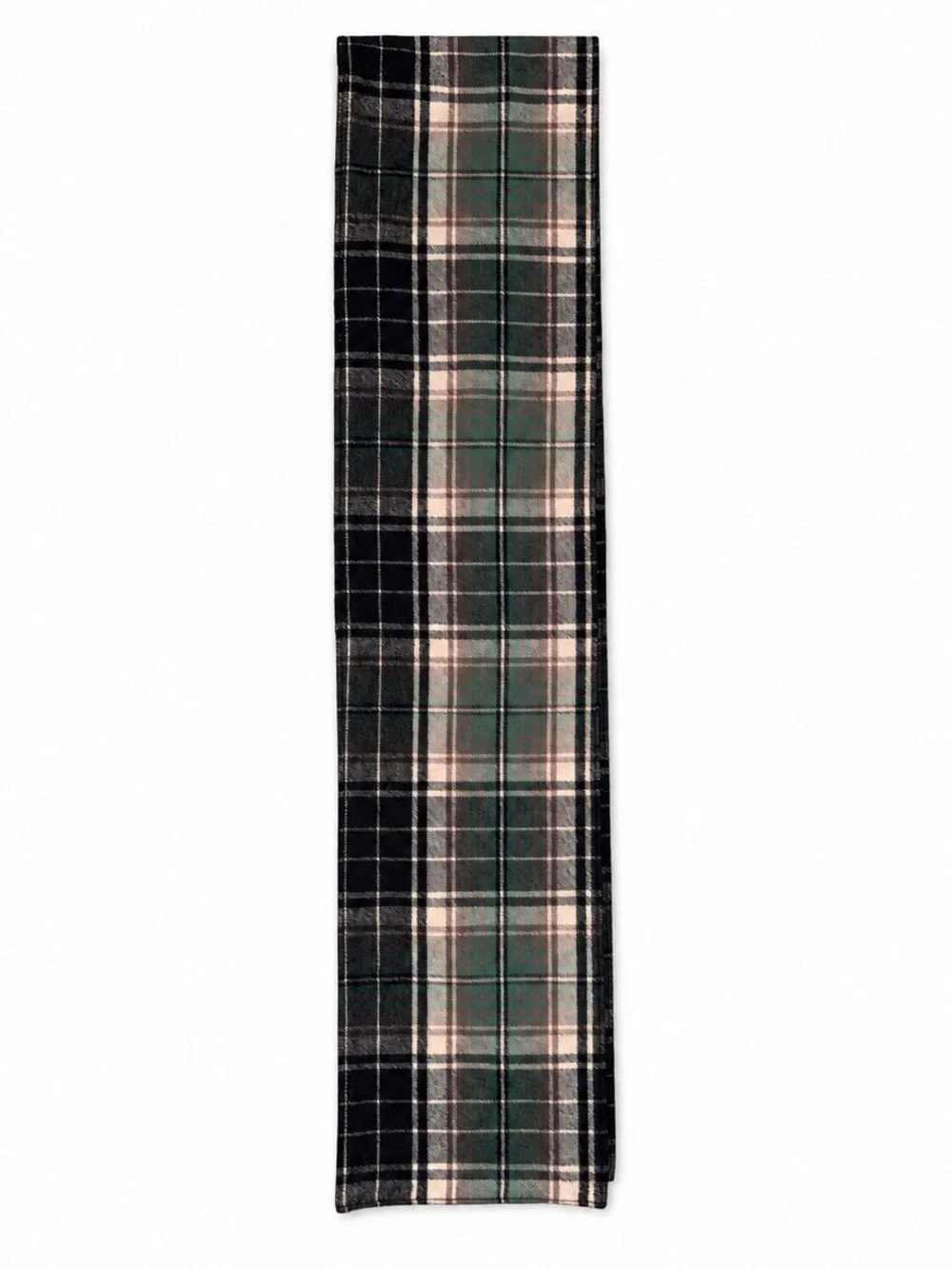 The Vermont Flannel Co Plaid Organic Cotton Flannel Scarf Green Black Unisex